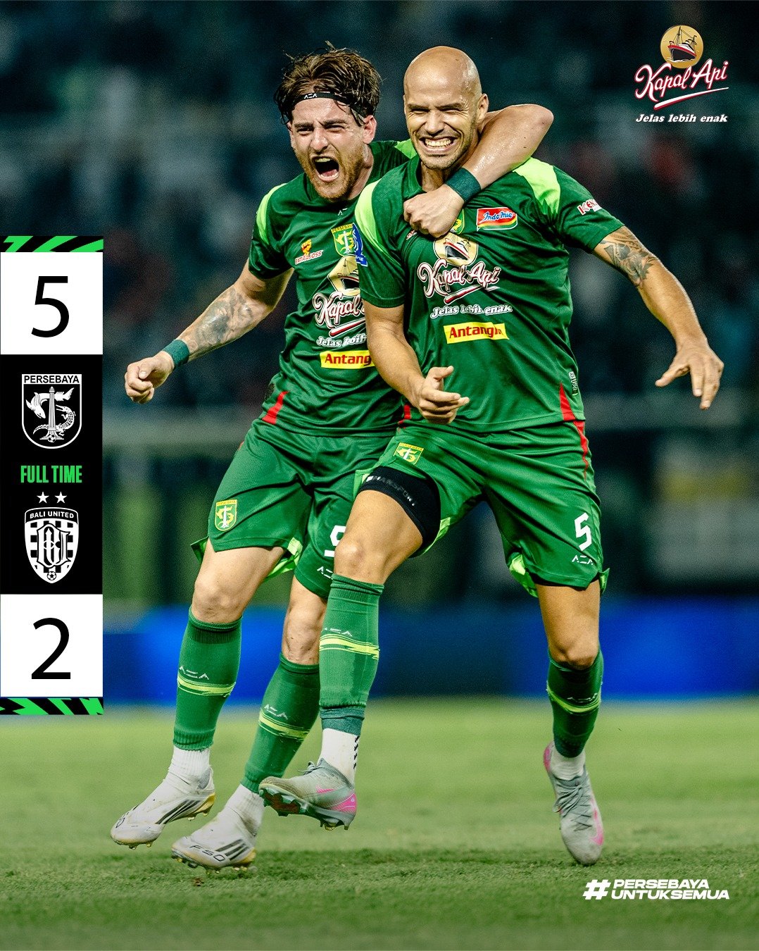 Hasil dan Klasemen Super League: Sadis, Persebaya Gulung Bali United 5-2