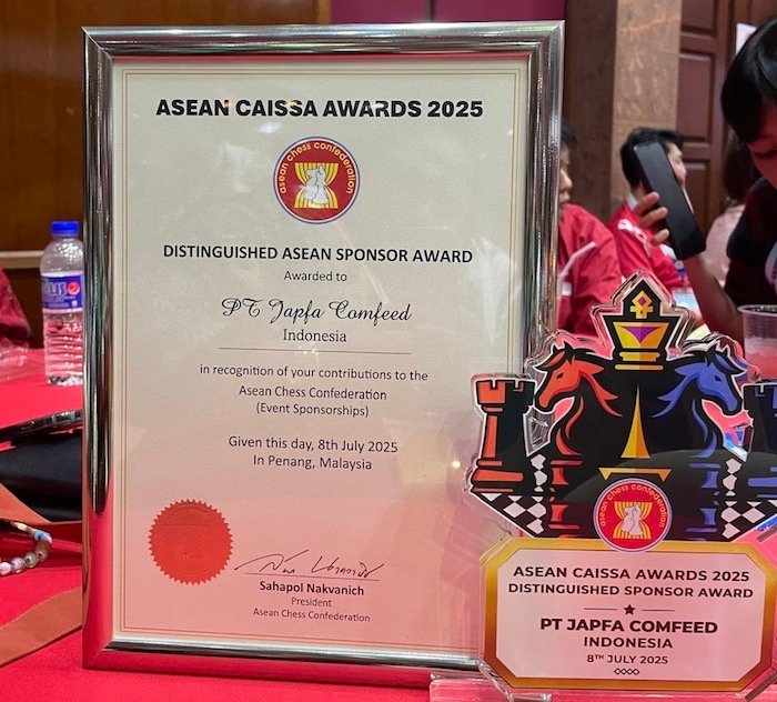JAPFA Raih Penghargaan Prestisius dari ASEAN Chess Confederation